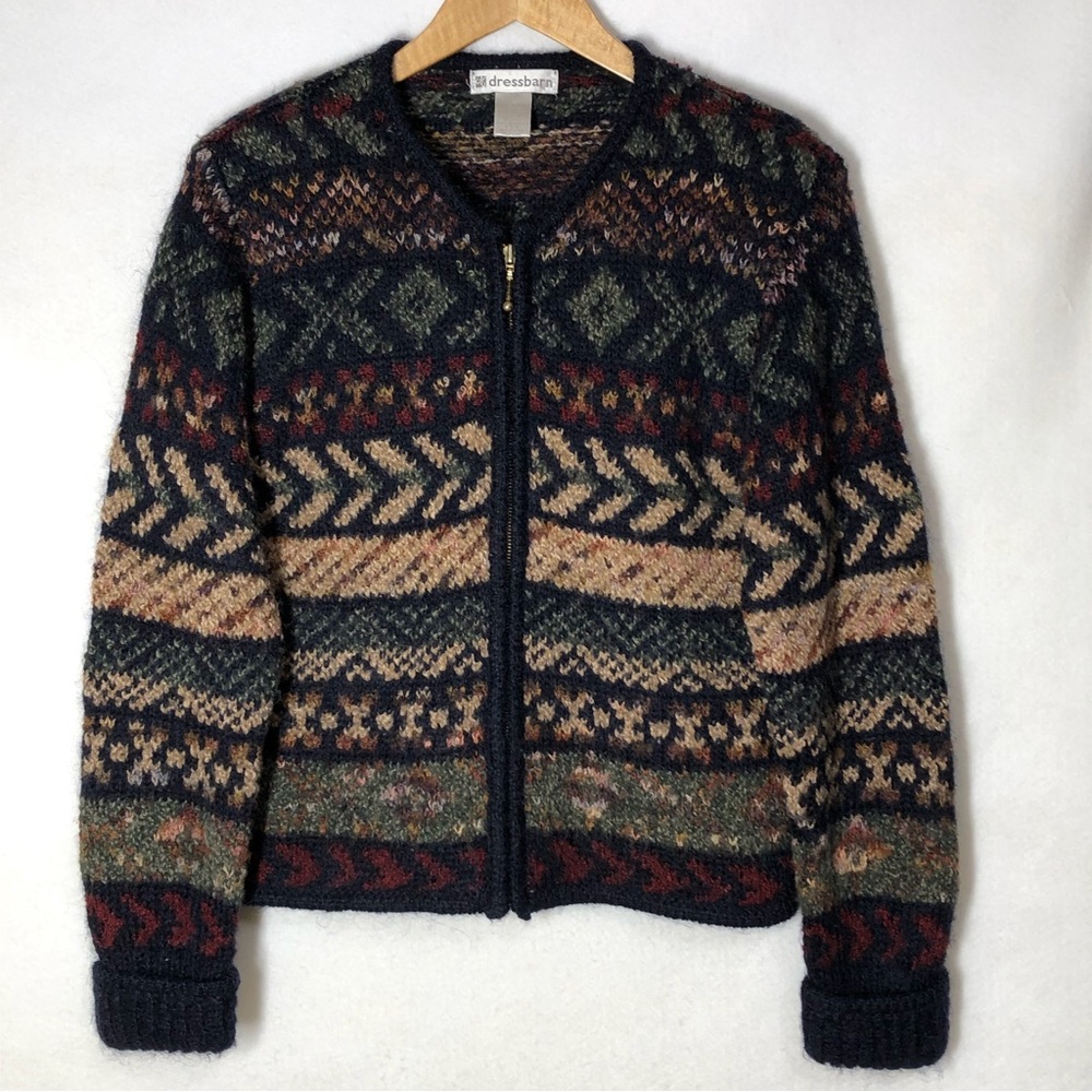 dressbarn Mohair Wool Blend Cardigan Sweater Small Cozy Autumn Comfort